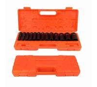 RASTKY Set di Strumenti per Presa a Impatto Profondo 1/2 Pollici in Carbonio 13pc 13-32 Mm per Uso Professionale o Fai-te con Custodia in Plastica Singola Design a 6 Punti Esagonale