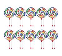 RASTKY Set di Tamburelli per Bambini da 10 pezzi. Tamburo a Martello Colorato per L'educazione Musicale, Spettacoli in Materiale Plastico di Dimensioni 8 Pollici