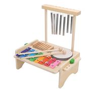 RASTKY Set Educativo di Xilofono con Carillon per Batteria per Bambini con Design di Facile Assemblaggio, Struttura in Legno Resistente, Adatto per lo Sviluppo della sensibilità del Tono e del Ritmo