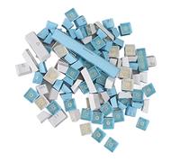 RASTKY Set Ergonomico di Copritasti Pink Pudding, 104 Tasti Resistenti All'olio per Un'esperienza di Digitazione Migliorata (blu+bianco)