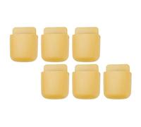 RASTKY Set Organizer Adesivo per Supporto Telecomando Montato a Parete, Porta Telefono in Plastica Premium con Porta di Ricarica per Ufficio, Aula, Hotel, 6 Pezzi, Come Mostrato in Figura (YELLOW)