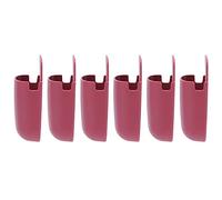 RASTKY Set Organizer Adesivo per Supporto Telecomando Montato a Parete, Porta Telefono in Plastica Premium con Porta di Ricarica per Ufficio, Aula, Hotel, 6 Pezzi, Come Mostrato in Figura (Borgogna)