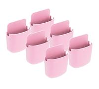 RASTKY Set Organizer Adesivo per Supporto Telecomando Montato a Parete, Porta Telefono in Plastica Premium con Porta di Ricarica per Ufficio, Aula, Hotel, 6 Pezzi, Come Mostrato in Figura (PINK)