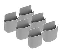 RASTKY Set Organizer Adesivo per Supporto Telecomando Montato a Parete, Porta Telefono in Plastica Premium con Porta di Ricarica per Ufficio, Aula, Hotel, 6 Pezzi, Come Mostrato in Figura (GRAY)