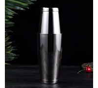 RASTKY Set Shaker per Cocktail Professionale Boston Shaker Lucidato a Specchio Performance di Miscelazione di Fantasia per Famiglie di Baristi Acciaio Inossidabile 304 2 Tazze per Cocktail (BLACK)