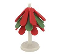 RASTKY Set Treeapeconevet - Pieghevoli, Antiscottatura, Tappetini Isolanti in Rosso e Verde, Perfetta Decorazione del Tavolo e Facile Conservazione (Base rotonda)