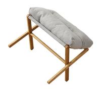 RASTKY Sgabello del Piede X Gamba Pieghevole Moderna Poggiatesta Multifunzionale con Cuscino Morbido Camera da Letto Soggiorno (GREY)