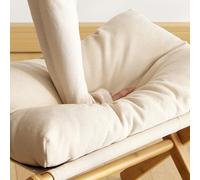 RASTKY Sgabello del Piede X Gamba Pieghevole Moderna Poggiatesta Multifunzionale con Cuscino Morbido Camera da Letto Soggiorno (Beige)