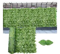 RASTKY Siepi Artificiali Recinzione Riduzione del Rumore Facile Installazione Multiuso per Decorazioni per Terrazze, 0,5 * 1 Metri (Recinzione Lobo Verde Chiaro #64)