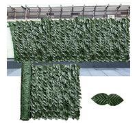RASTKY Siepi Artificiali Recinzione Riduzione del Rumore Facile Installazione Multiuso per Decorazioni per Terrazze, 0,5 * 1 Metri (Foglie Verde Scuro Verde #70)