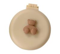 RASTKY Spazzole per Capelli Pieghevoli da Viaggio Mini Pettine Compatto per Capelli Pettine per Specchio per Massaggi Tascabile per Donne Ragazze Spessi e Sottili Plastica Portatile Crema Orso Giallo