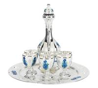 RASTKY Squisito Set di Bicchieri da Vino in Metallo retrò - 1 Vassoio, 6 Bicchieri e 1 Vaso - Decorativi in alluminio Antiruggine per Casa, Feste, Matrimoni o Regali Parole Chiave Vaso in Vetro da