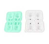 RASTKY Stampo per Ghiaccio a Forma di Orso Comodo Produttore di Cubetti di Ghiaccio in Silicone a 4 Griglie per Bevande Fatte in Casa, Funzionamento Facile per Riunioni di Famiglia, 2,5 Once (GREEN)