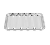 RASTKY Stampo per Salsicce in Acciaio Inossidabile Padella per Hot Dog Facile da Usare, Padella Versatile per Salsicce a 6 cavità per Cotture Fai da Te, Argento 7,5x4,3x1 Pollici