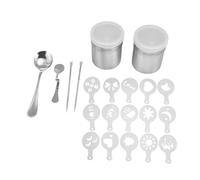 RASTKY Stencil per Decorare il caffè Set di Penne Latte Art Stupendi Cucchiai per Shaker per Polvere per gli Amanti del caffè Ristoranti Acciaio Inossidabile 304