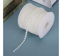 RASTKY Stringa di Perle di Perle Bellissima Decorazione Fai-da-te in Acrilico per Tende 25 M Bianco Beige per Matrimoni Domestici (WHITE)