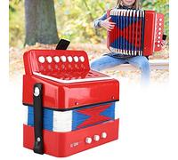 RASTKY Strumento per Fisarmonica per Bambini Piccoli con 7 Tasti e 2 Pulsanti per Basso, Giocattolo Ecologico per Bambini, Ideale per Migliorare il Talento e il Ritmo Musicale, Perfetto per i (rosso)