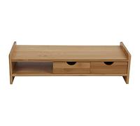 RASTKY Supporto per Monitor da Scrivania in bambù con Cassetti Portaoggetti - Ripiano Ergonomico per Laptop e Uso Domestico, Supporto per Computer Ideale per Migliorare e Massimizzare lo Spazio di