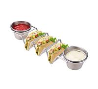 RASTKY Supporto per Rack in Acciaio Inossidabile - Supporto per Griglia in Acciaio Inossidabile a Forma di V Lucido per Domestica - Rack con Tazza per (#2)