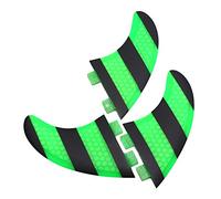 RASTKY Surf Board Fin Configuration Green Black Fins Black Surf Board Fibergase Comb Set Thluster Compatibile con Box
