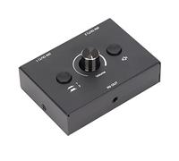 RASTKY Switcher da 3,5 Mm con un Tasto - 2 Ingresso 1 Uscita / 1 Ingresso 2 Casella di Commutatore Splitter di Uscita e Altoparlanti