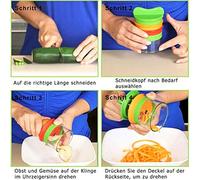 RASTKY Taglierina a Spirale Gadget da Efficienti per Verdure, Pasta di Verdure, Carote, Cetrioli, Patate, Materiale Ecologico di Alta qualità per L'aiutante del Picnic (Verde e arancione e rosso)