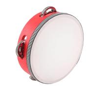 RASTKY Tamburo a Mano per Percussioni per Bambini con Piccole Campane, Adatto per la Percezione Musicale, Spettacoli di Danza, Robusto Tamburello in Legno (Rosso da 6 pollici)