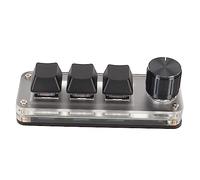 RASTKY Tasti Tastierino con una Sola Mano Tastierino USB con Manopola Tipo C Programmabile Connessione Cablata Blu con una Mano Tastiera Programmabile per Giochi (BLACK)