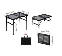 RASTKY Tavolo Pieghevole Ad Altezza Regolabile Tavolo da Griglia Durevole per Barbecue Ferro 23,6 X 15,7 X 10,6-13,8 Pollici Doppia Chiusura per Escursionismo e Pesca (Tipo con aumento di altezza)