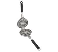 RASTKY Teglia per Waffle a Cuore Teglia per Waffle Antiaderente per Dolci a Doppia Faccia Piccoli Elettrodomestici da per Antiaderente a Forma di Cuore in Lega di Alluminio