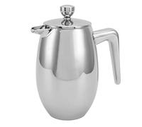 RASTKY Teiera per Preparazione Manuale a Bocca a Forma di U a Doppio Strato in Acciaio Inossidabile con Pressa Francese per la Casa, Caffettiera Pressa Francese a Doppio Strato in Acciaio (800 ml)