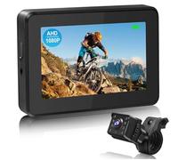 RASTKY Telecamera Retrovisiva per Bici Visione Notturna 1080P e Staffa Ruotabile a 360° per Corse Notturne Sicure, Adatta alla Maggior Parte delle Biciclette e Monitor da 4,3" (Black)