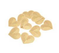 RASTKY Toppe a Forma di Cuore Fai da Te Termoadesive, Meravigliosamente Pratiche per Magliette, Set di Toppe a Cuore Dorate da 10 Pezzi, Cotone, 3,2 X 2,8 Pollici