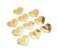 RASTKY Toppe Termoadesive Ricamate a Forma di Cuore Color Oro per Coprire le Imperfezioni per Cucito Artigianale Fai da Te, Kit Toppe a Cuore da 10 Pezzi per la Maggior Parte degli Scenari, Cotone,