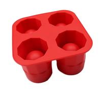 RASTKY Vassoio per Ghiaccio a Cilindro Stampo per Tazza di Ghiaccio a Rilascio Facile per Cocktail e Bevande Che Producono Vasi Succulenti per Riunioni di Famiglia, Gomma Termoplastica (rosso)