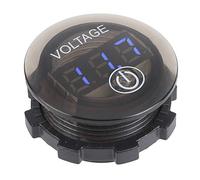 RASTKY Voltmetro Universale a LED Misuratore di Tensione per Batteria per Auto 12-24V - Interruttore Tattile, Rilevamento in Tempo Reale per Auto/moto/barca, Guscio Nero (BLUE)