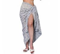 Rastogi Handicrafts, Pareo lungo e avvolgente da donna in 100% cotone, con stampa a blocchi di colore realizzati a mano (185,4 x 111,8 cm), Blu 8., L