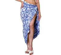 Rastogi Handicrafts, Pareo lungo e avvolgente da donna in 100% cotone, con stampa a blocchi di colore realizzati a mano (185,4 x 111,8 cm), Blu 9., L