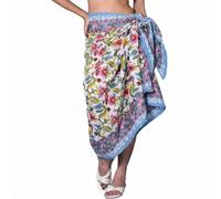 Rastogi Handicrafts, Pareo lungo e avvolgente da donna in 100% cotone, con stampa a blocchi di colore realizzati a mano (185,4 x 111,8 cm), Rosso 6., L