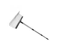 Rastrelli da giardino in acciaio resistente, design con 21 denti rinforzati, per la pulizia di detriti da roccia e foglie, in cortili, parchi, rastrelli da giardino resistenti