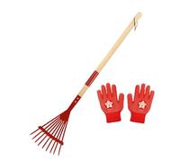 Rastrelli per Foglie per Bambini Manico in Legno da 68 cm e Denti in | Rastrello Dimensioni Junior Per Lavori Di Giardinaggio, Campeggio, Esplorazione Esterna, Cura Del Prato E