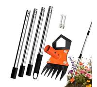 Rastrelli per il giardinaggio,Attrezzo Estirpatore di - Rastrello per con manico regolabile a 4 sezioni | per fattoria frutteto serra aiuola giardino cortile e prato