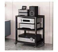 Rastrelliera audio a 3 livelli, supporto stereo multimediale per uso domestico e commerciale, mensola angolare per sistemi audio e centri di intrattenimento (altezza 70 cm)