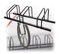 Rastrelliera Biciclette Cavalletto da parcheggio per garage, rack di stoccaggio verticale montato a pavimento con capacità di 2-6, adatto per uso interno ed esterno(Black 3 racks)