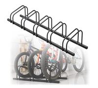 Rastrelliera Biciclette Cavalletto da parcheggio per interni ed esterni, rack di stoccaggio verticale montato a pavimento da 2 a 6 capacità, compatibile con(Black 5 racks)