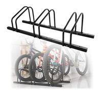 Rastrelliera Biciclette Cavalletto da parcheggio per interni ed esterni, rack di stoccaggio verticale montato a pavimento da 2 a 6 capacità, compatibile con(Black 3 racks)