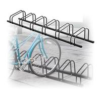 Rastrelliera Biciclette Portabiciclette verticale, cavalletto da parcheggio in acciaio con capacità 2-6, compatibile con biciclette da strada e mountain bike(Black 6 racks)