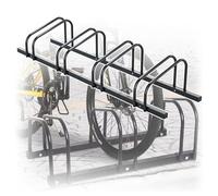 Rastrelliera Biciclette Portabiciclette verticale per garage, supporto da parcheggio a pavimento con capacità 2-6, ideale per uso comunitario e su strada pubblica(Black 4 racks)