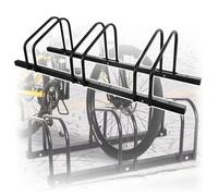 Rastrelliera Biciclette Portabiciclette verticale per garage, supporto da parcheggio a pavimento con capacità 2-6, ideale per uso comunitario e su strada pubblica(Black 3 racks)