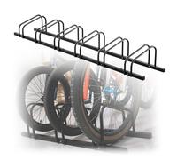 Rastrelliera Biciclette Portaoggetti verticale per garage, supporto per parcheggio per biciclette da 2-6 capacità, compatibile con bici da strada e mountain bike(Black 6 racks)